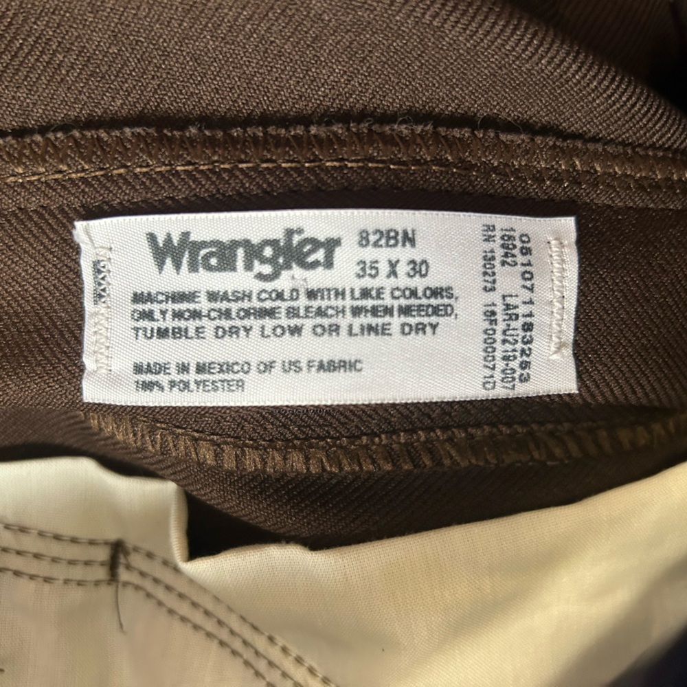 Vintage Wrangler Rancher Men's Dark Brown Dress Pants 34X30 - Picture 7 of 7